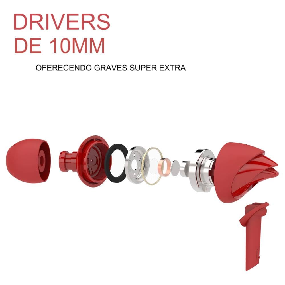 boAt Bassheads 100 in Ear Wired Earphones with Mic(Furious Red)