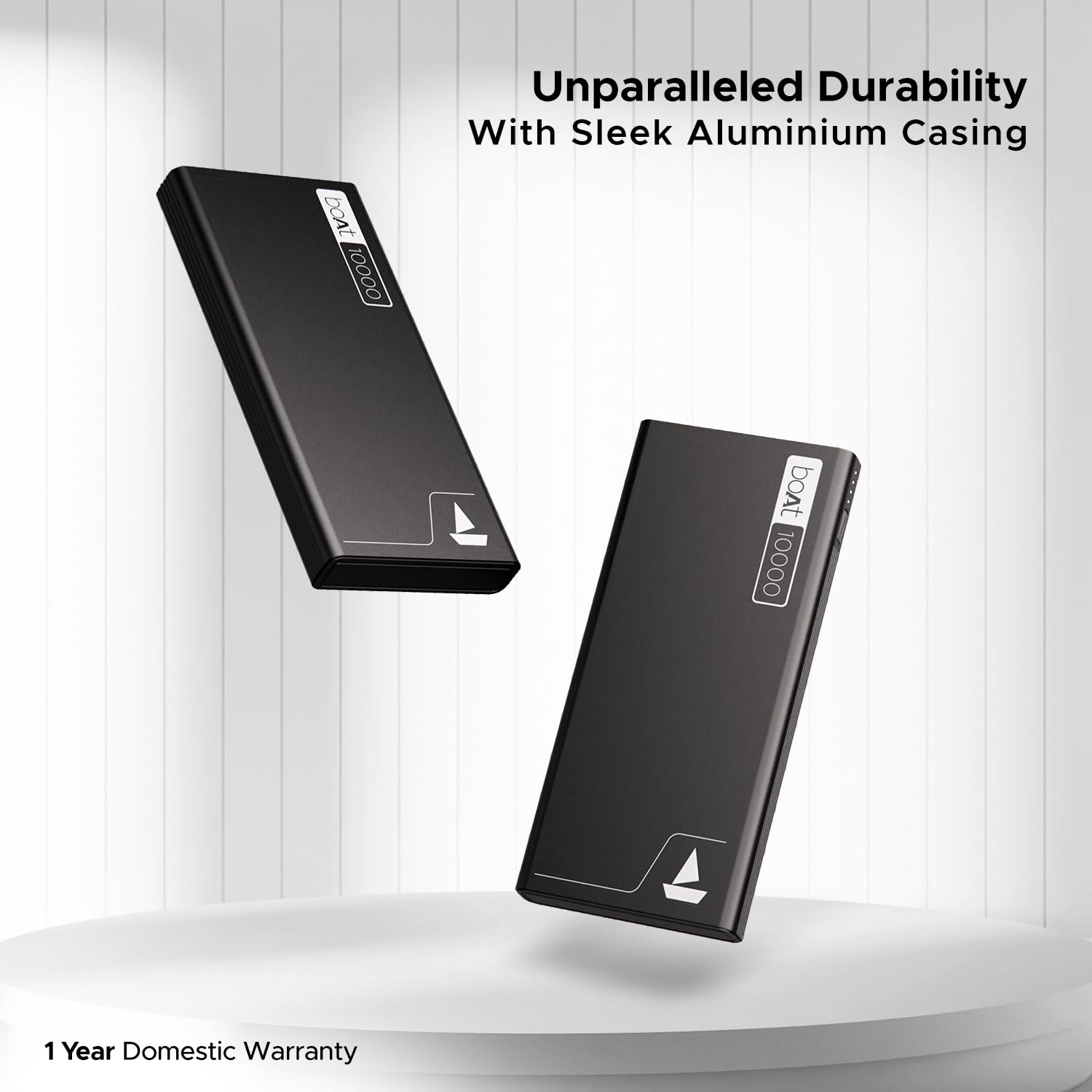 boAt Energyshroom PB300 Powerbank with 10000mAh Battery, 22.5w Fast Charging, 12-Layer Smart IC Protection, LED Indicators and Aluminum Alloy Casing(Carbon Black