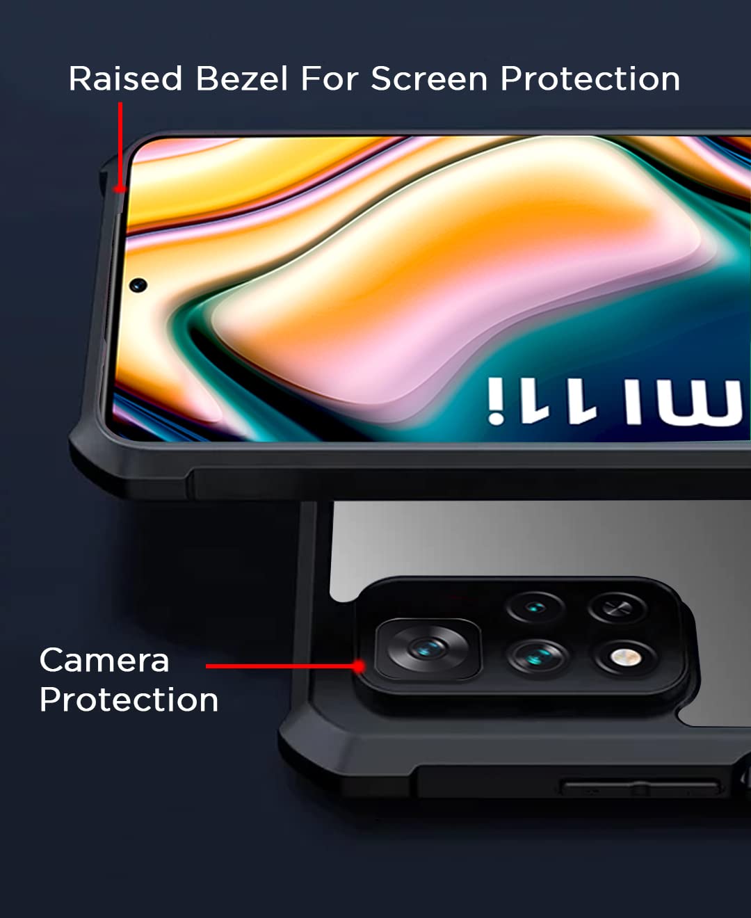 Mi Xiaomi 11I 5G / 11I Hypercharge 5G Back Cover | Crystal Clear Transparent Back | Ultra Hyrbid | Full Camera Protection | Raised Edge | Bumper Back...